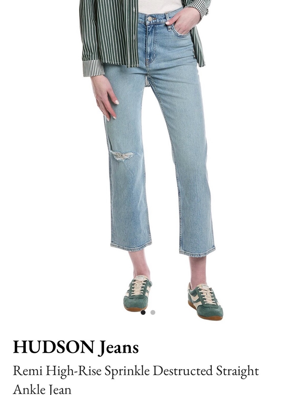 NWOT Sz 28 Hudson Remi High-Rise Sprinkle Destructed Straight Ankle Jean
